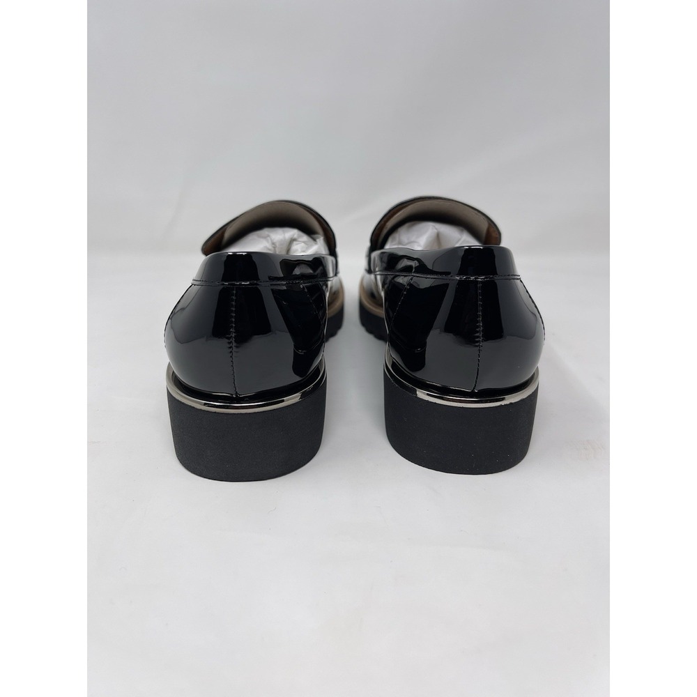 Franco Sarto Womens Carolynn Tassel Lug Sole Loafer Black Patent 8 - Picture 7 of 9